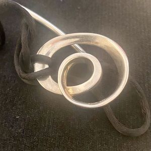 Vintage Somers Randolph SFR Sterling Silver necklace on black silk cord.